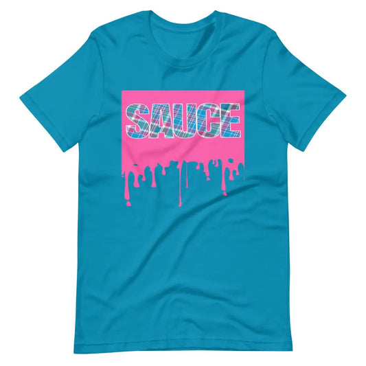 Dripping Sauce Pink Frame Unisex t-shirt - Aqua / S