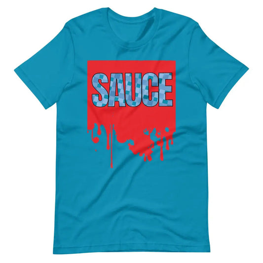 Dripping Sauce Red Frame Unisex t-shirt - Aqua / S - T-Shirt
