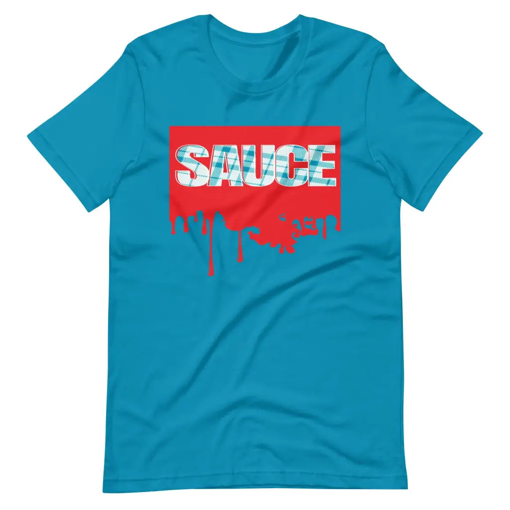 Dripping Sauce Red Frame Unisex t-shirt - Aqua / S - T-Shirt