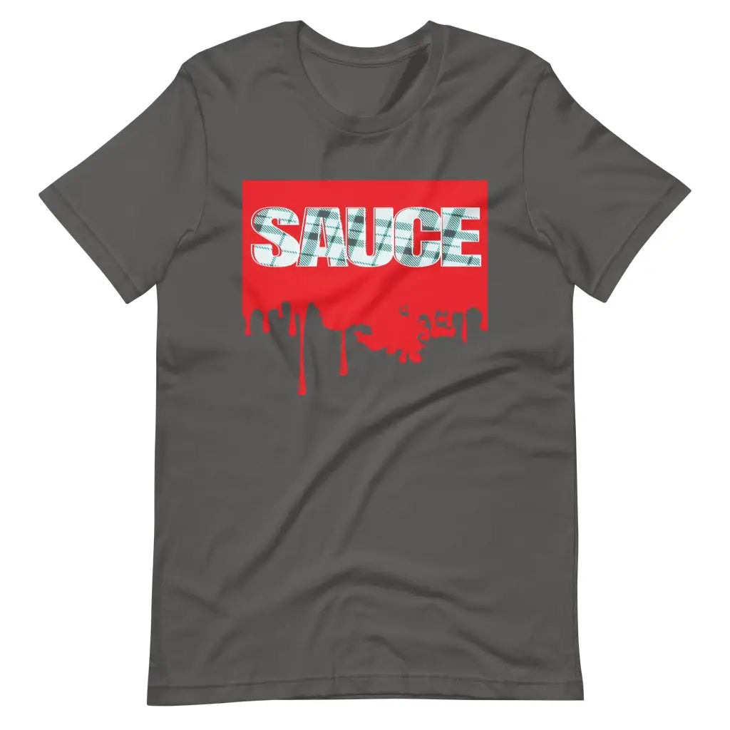 Dripping Sauce Red Frame Unisex t-shirt - Asphalt / S