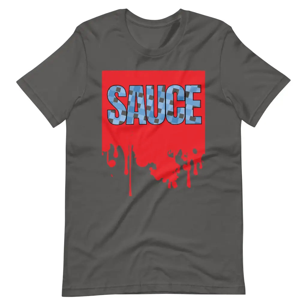 Dripping Sauce Red Frame Unisex t-shirt - Asphalt / S