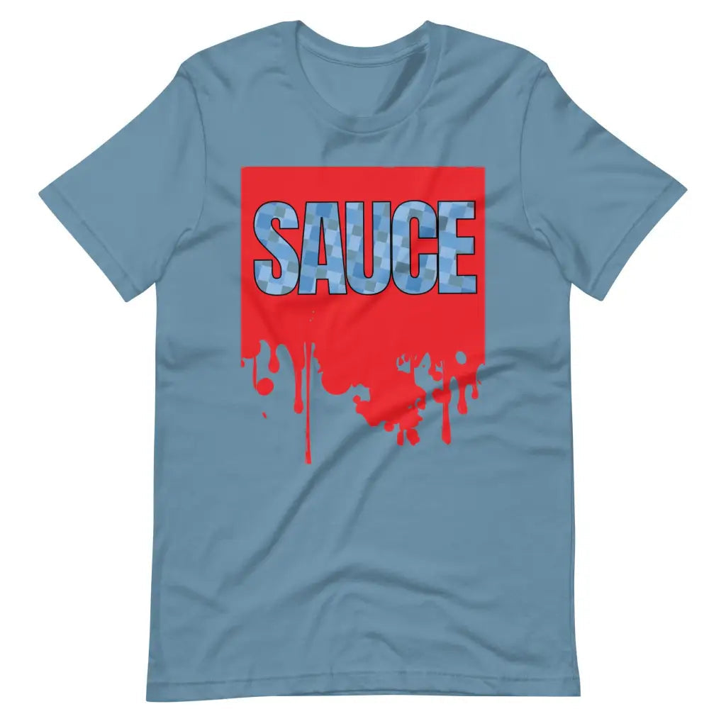 Dripping Sauce Red Frame Unisex t-shirt - Steel Blue / S