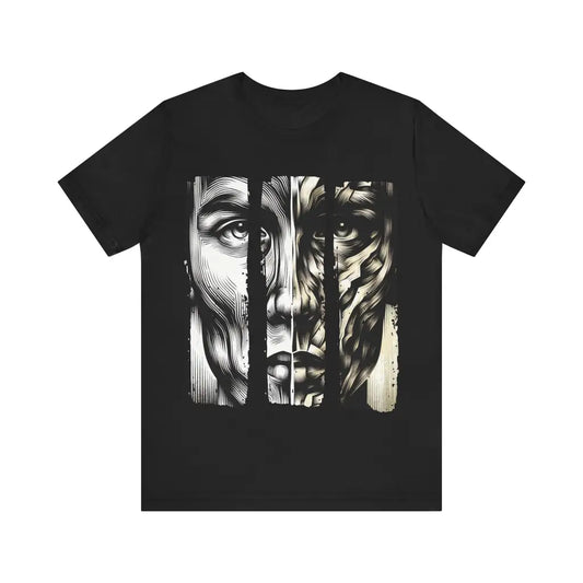 Duality in Contrast - Jersey Short Sleeve Tee - Black / S