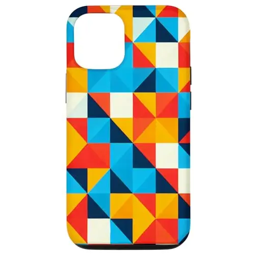 Dynamic Triad: Vibrant Triangles in Harmony Case (iPhone