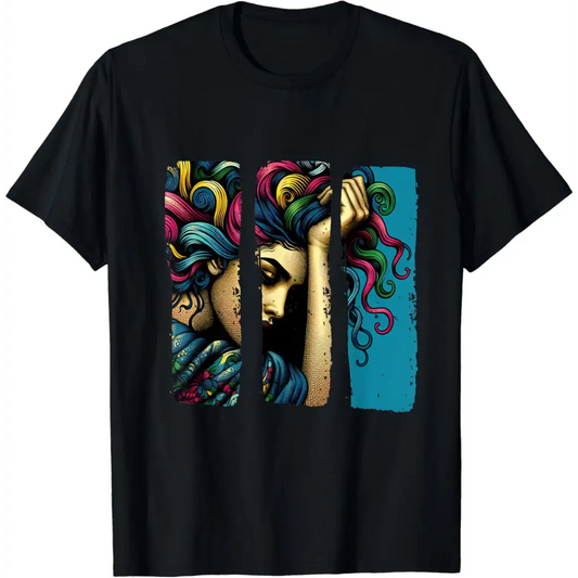 Echoes of Emotion: Vibrant Colorful Contemplation T-Shirt