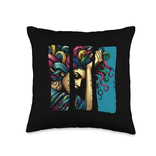Echoes of Emotion: Vibrant Colorful Contemplation Throw