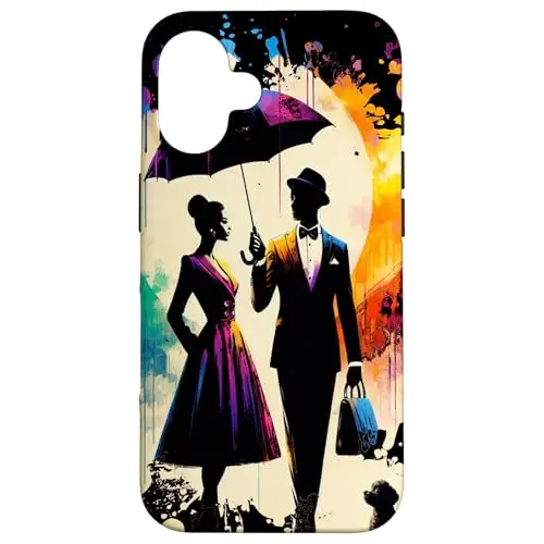 Elegance in the Rain: A Timeless Stroll Case (iPhone Select