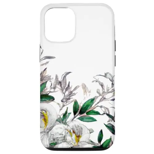 Elegant White Flowers: Striking Floral Artwork Case (iPhone