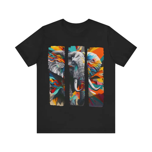 Elephant Mural Magic - Jersey Short Sleeve Tee - Black / S