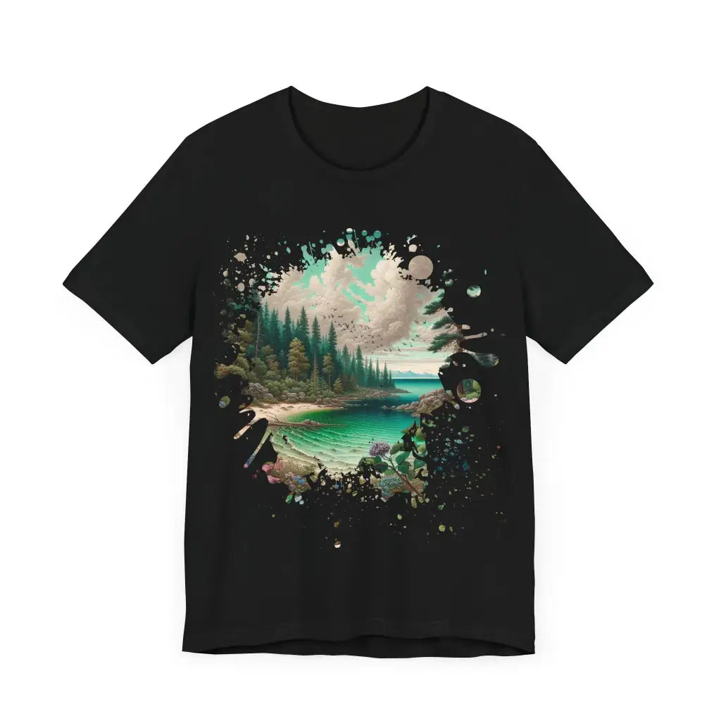 Emerald Cove with Hydrangeas - Jersey Short Sleeve Tee