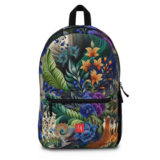 Emerald Whirl of Flora and Fauna Backpack One size Bags