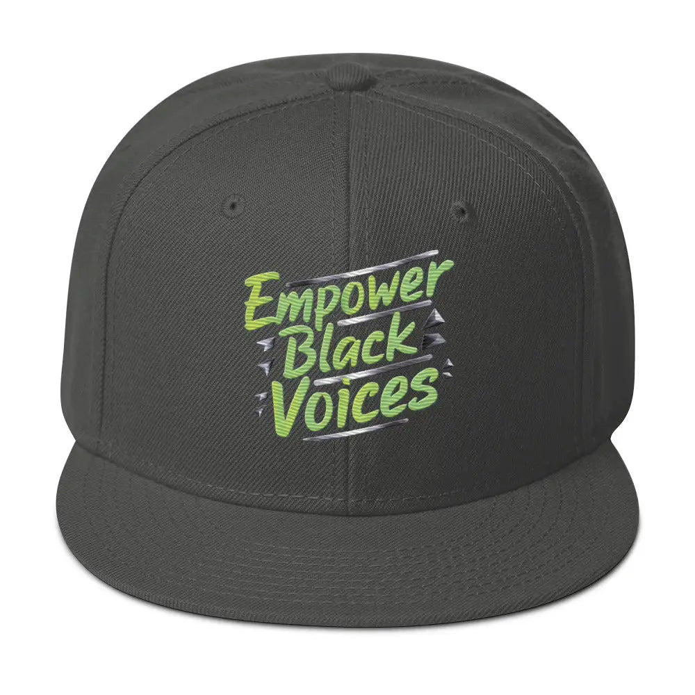 Empower Black Voices Snapback Hat - Charcoal gray