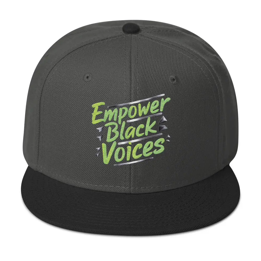 Empower Black Voices Snapback Hat - Charcoal gray