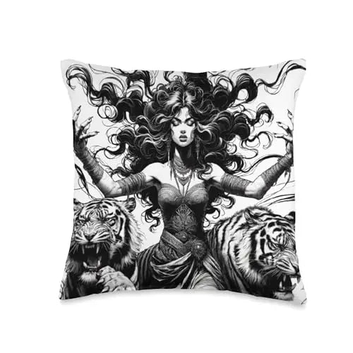 Empress of the Untamed: Power and Majesty Throw Pillow Home