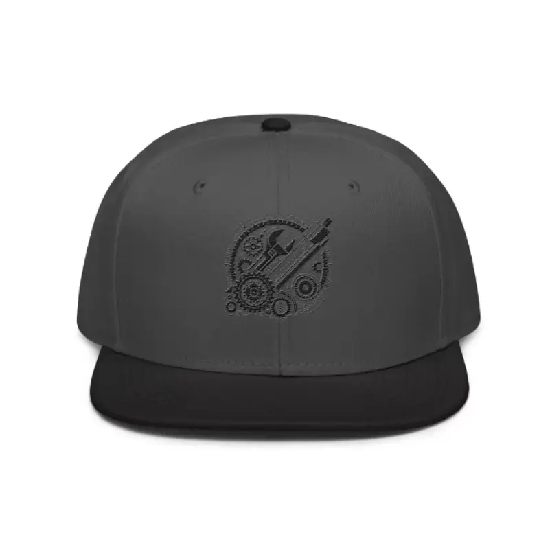 Engineer - Mechanic Snapback Hat - Black / Charcoal gray