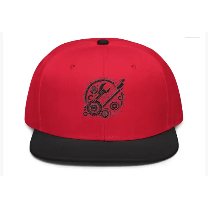 Engineer - Mechanic Snapback Hat - Black / Red