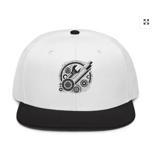 Engineer - Mechanic Snapback Hat - Black / White