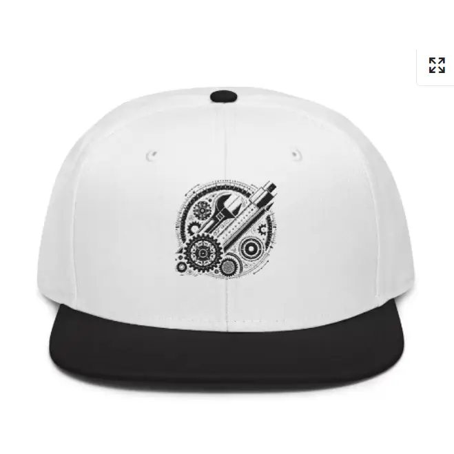 Engineer - Mechanic Snapback Hat - Black / White