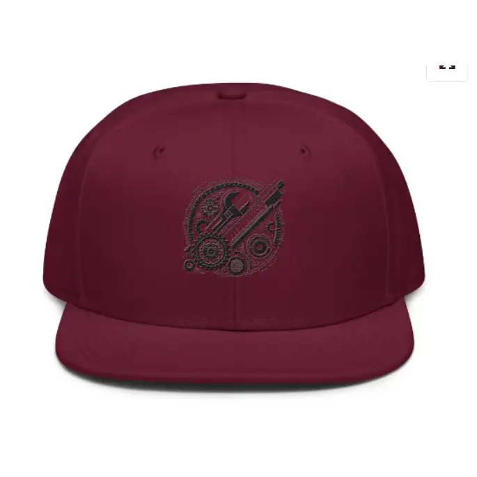 Engineer - Mechanic Snapback Hat - Burgundy maroon