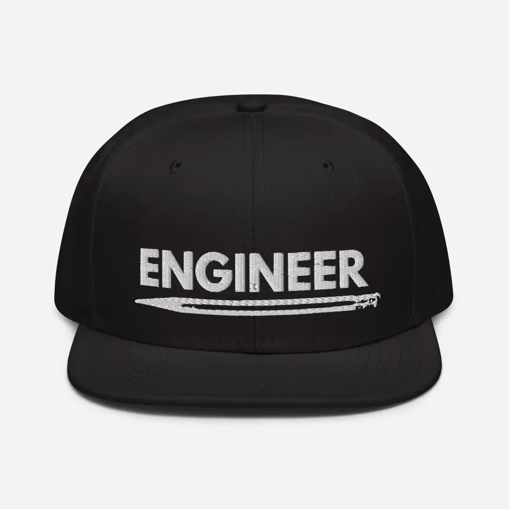 Engineer Snapback Hat - Black