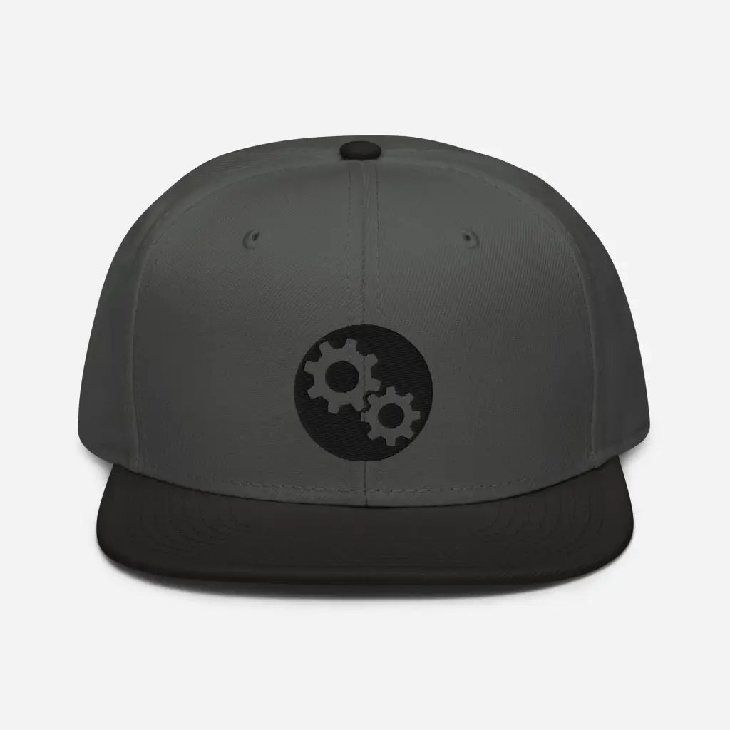 Engineer Snapback Hat - Black / Charcoal gra