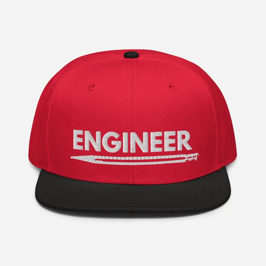 Engineer Snapback Hat - Black / Red