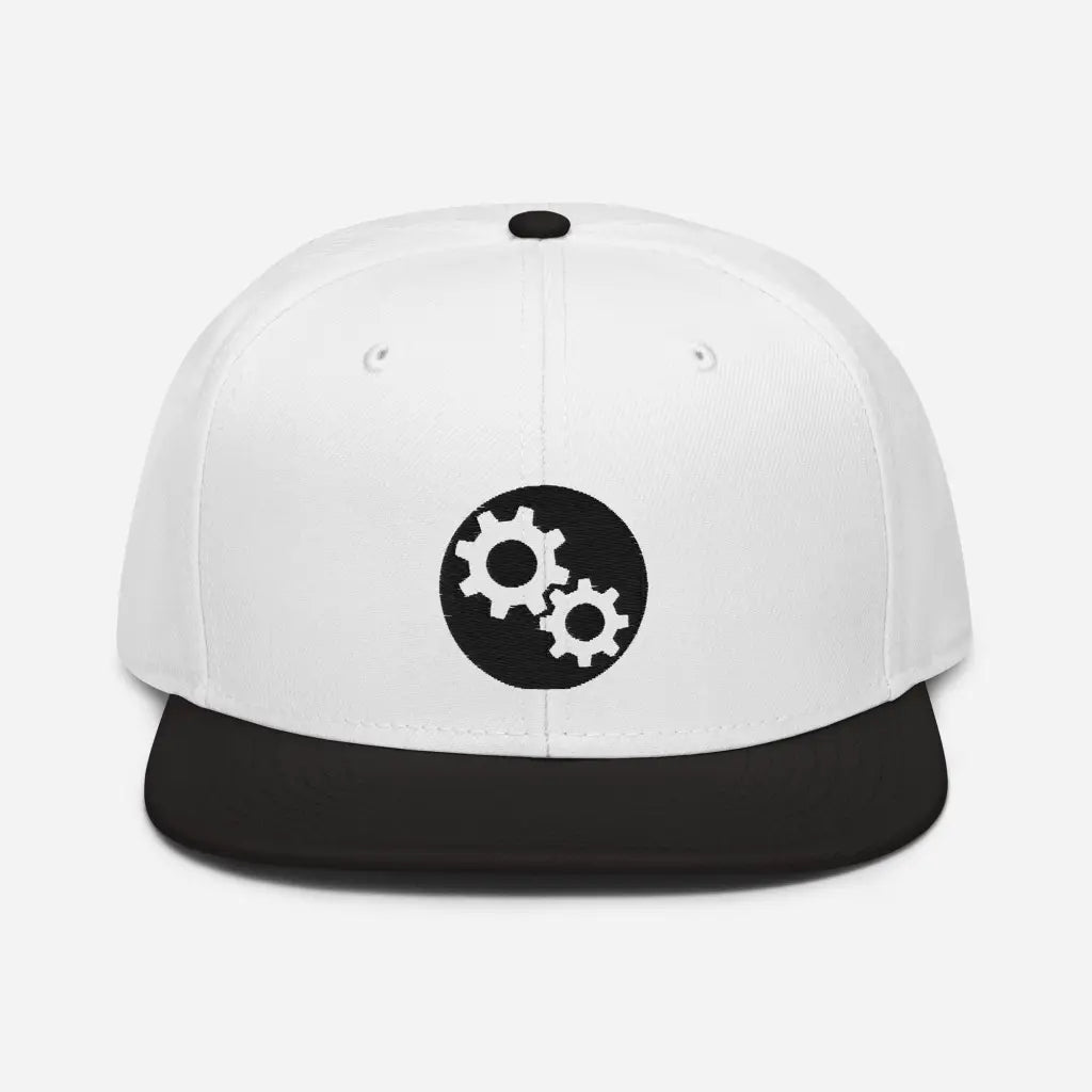 Engineer Snapback Hat - Black / White / Whit