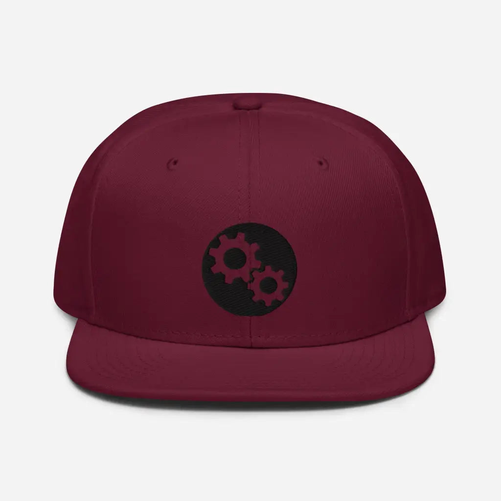 Engineer Snapback Hat - Burgundy maroon