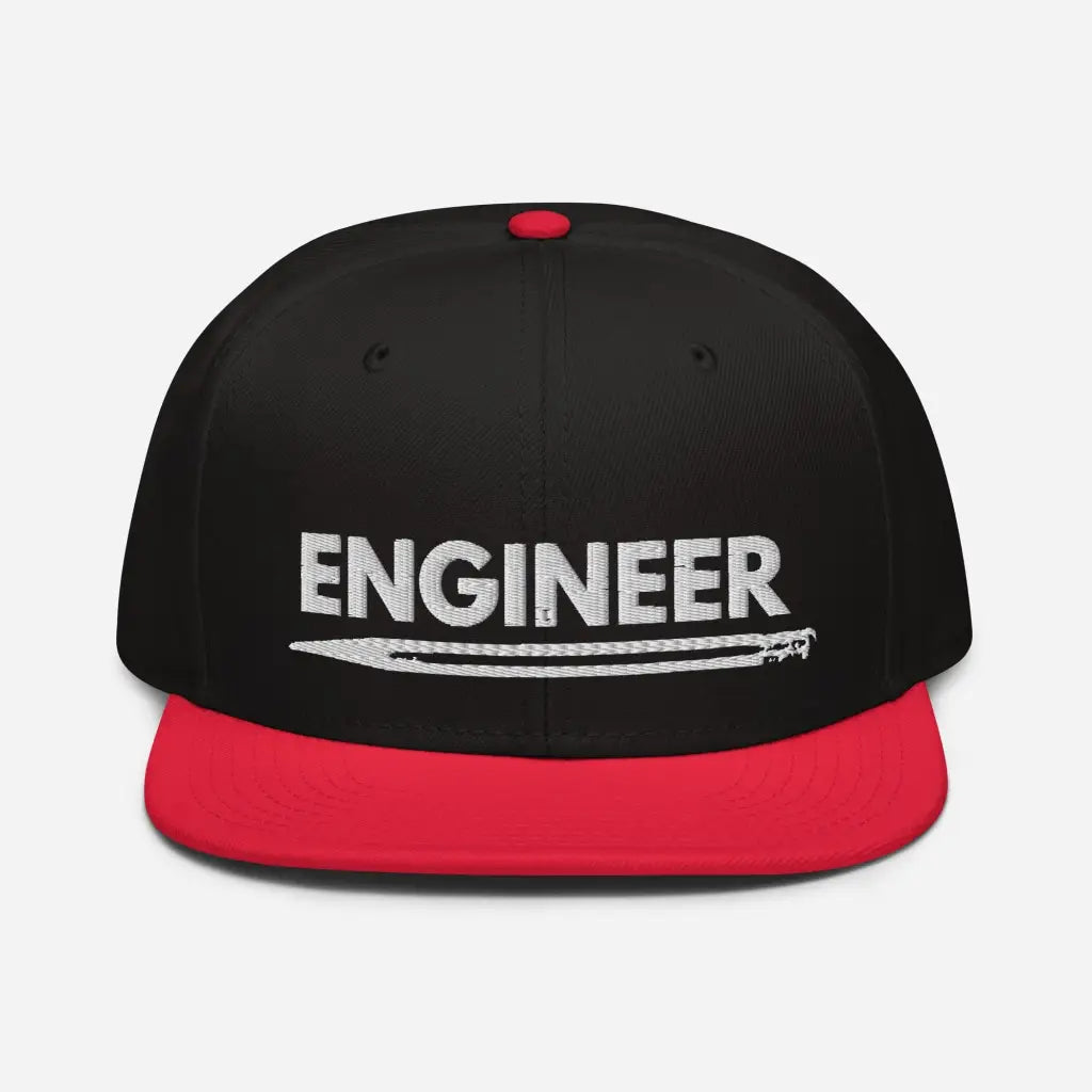 Engineer Snapback Hat - Red / Black