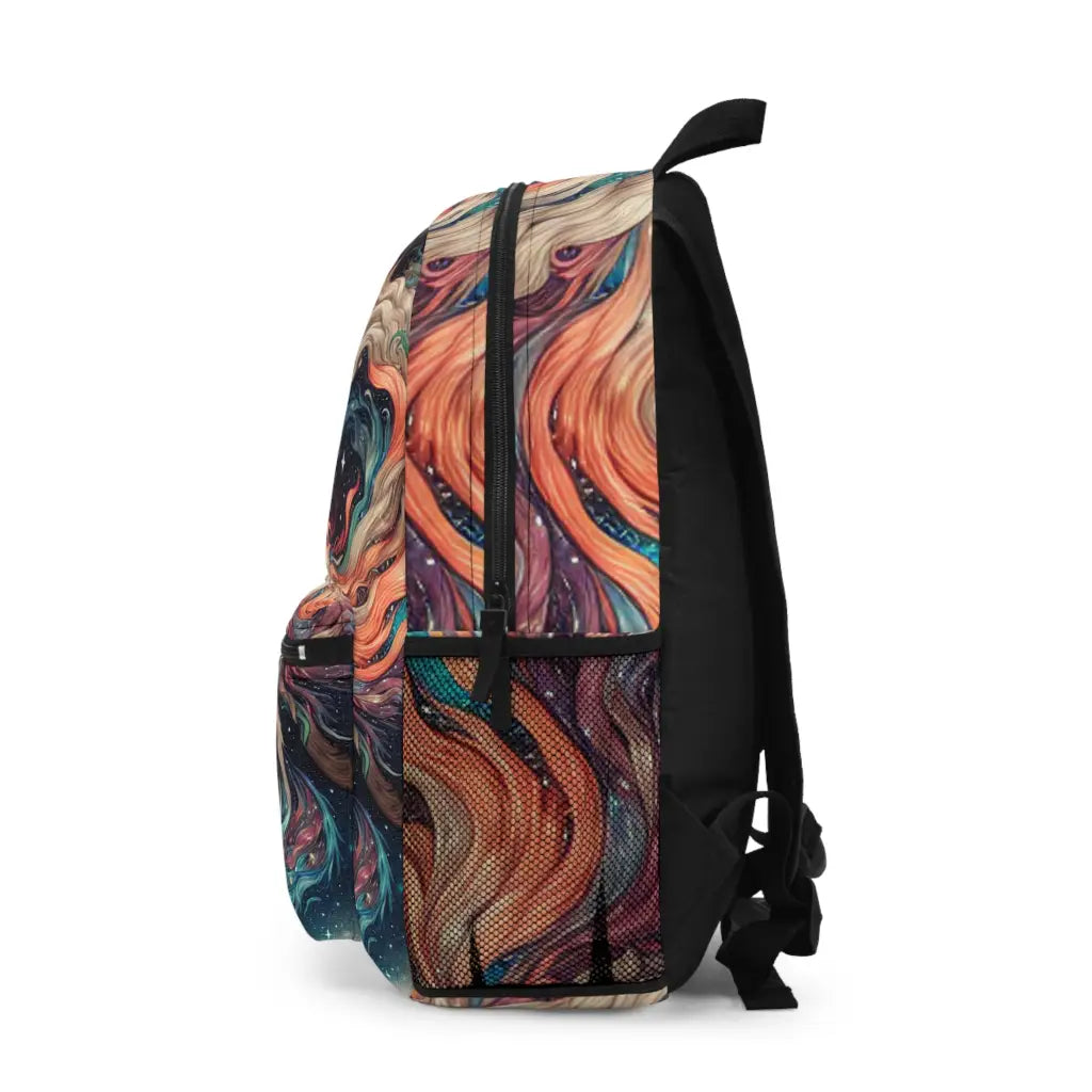 Enigmatic Fox with Cosmic Tails Backpack One size Bags