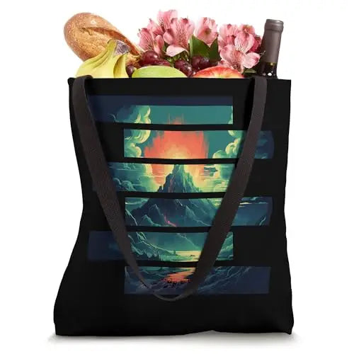 Eruption’s Fury: The Awakening Volcano Tote Bag Apparel