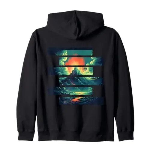 Eruption’s Fury: The Awakening Volcano Zip Hoodie Apparel