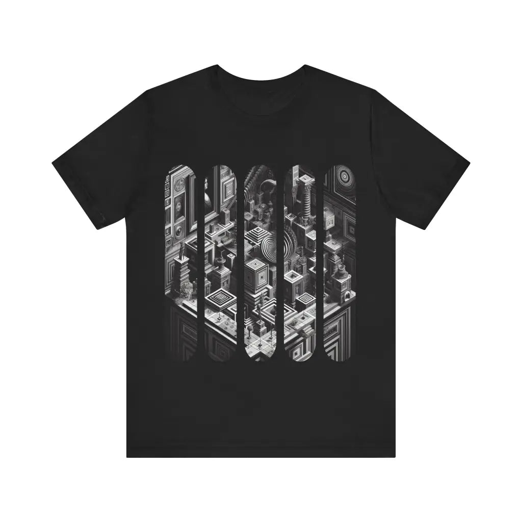 Escheresque Labyrinth - Jersey Short Sleeve Tee - Black / S