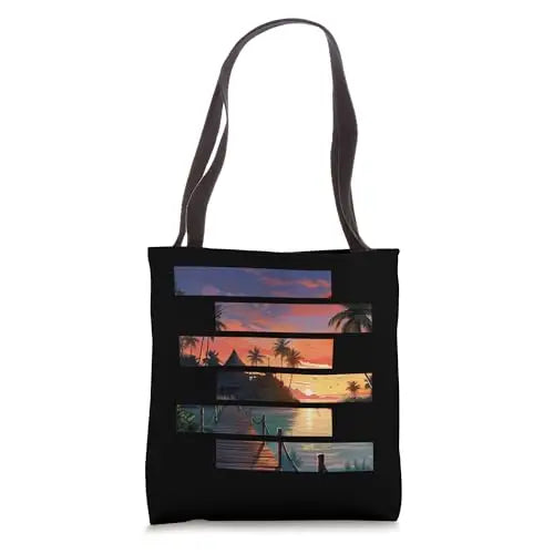 Evening Bliss Tropical Sunset Escape Tote Bag Apparel