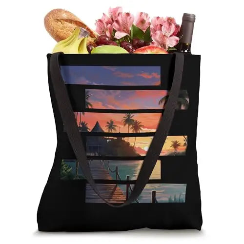 Evening Bliss Tropical Sunset Escape Tote Bag Apparel
