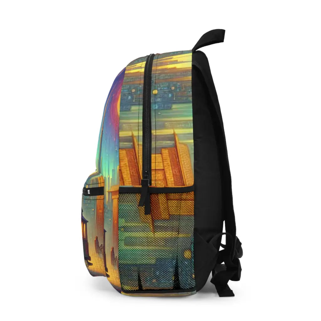 Evening Stroll in the Illuminated City Backpack One size