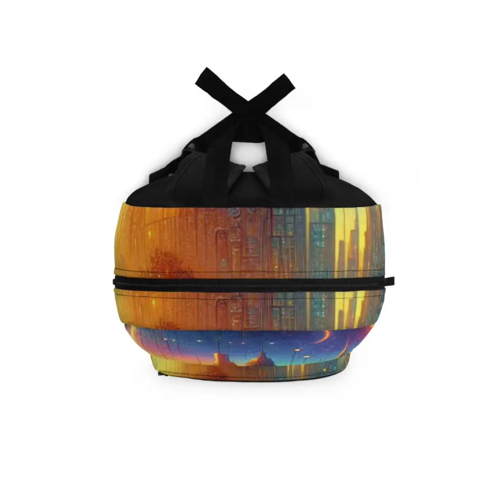 Evening Stroll in the Illuminated City Backpack One size