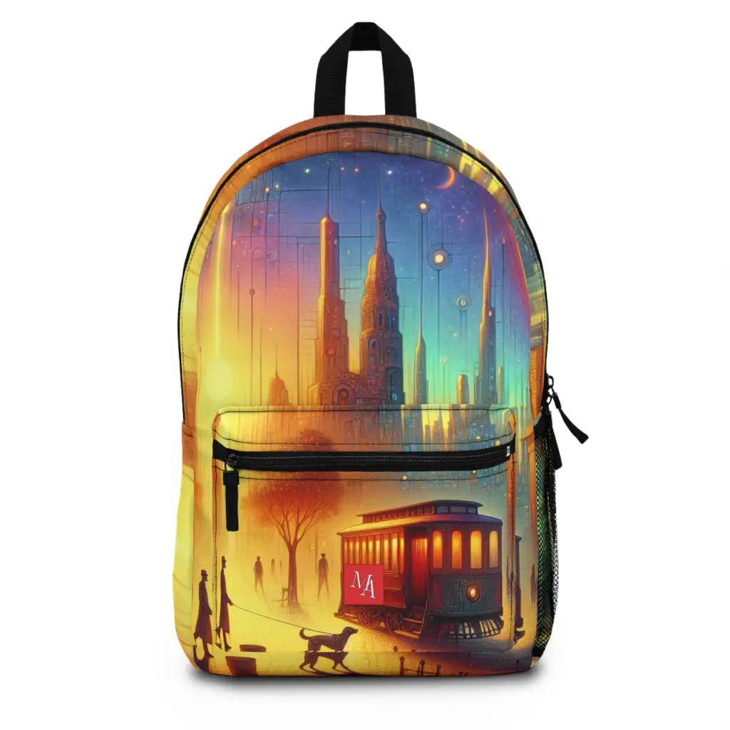 Evening Stroll in the Illuminated City Backpack One size