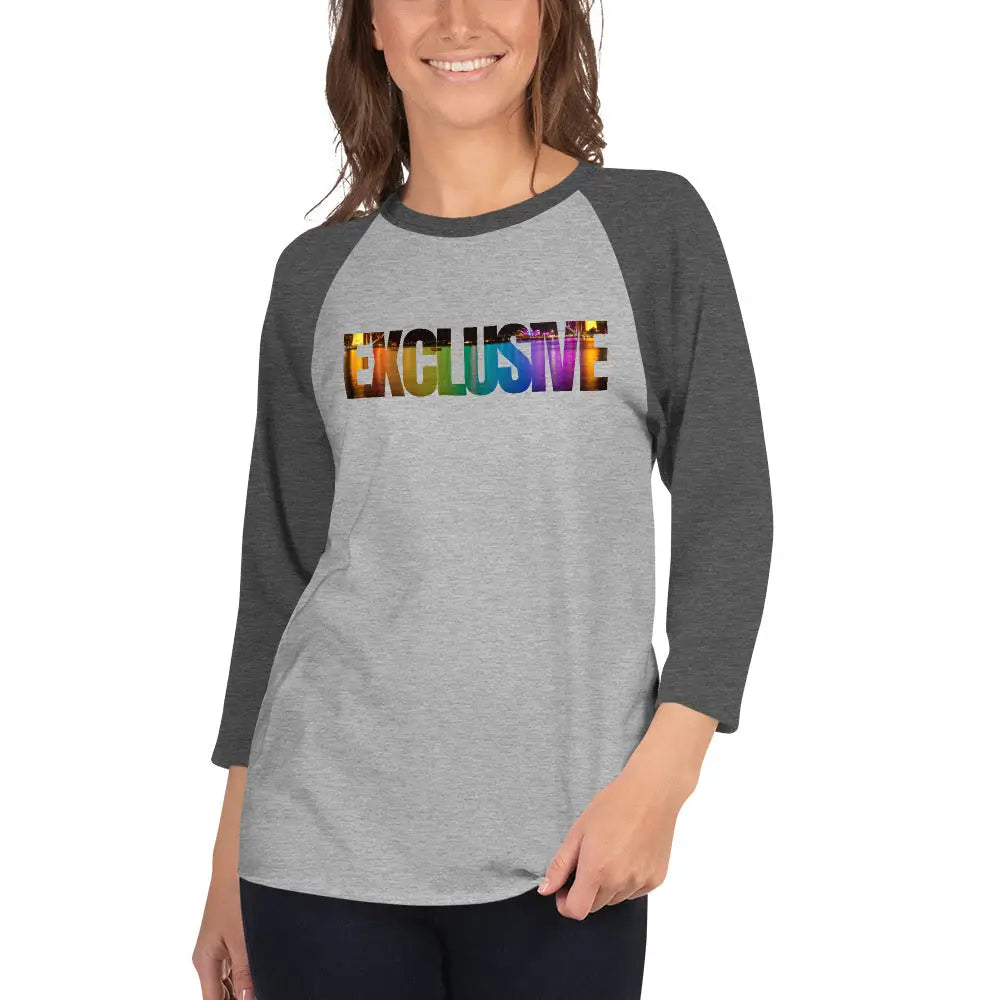 Exclusive 3/4 sleeve raglan shirt - Grey/Heather Charcoa