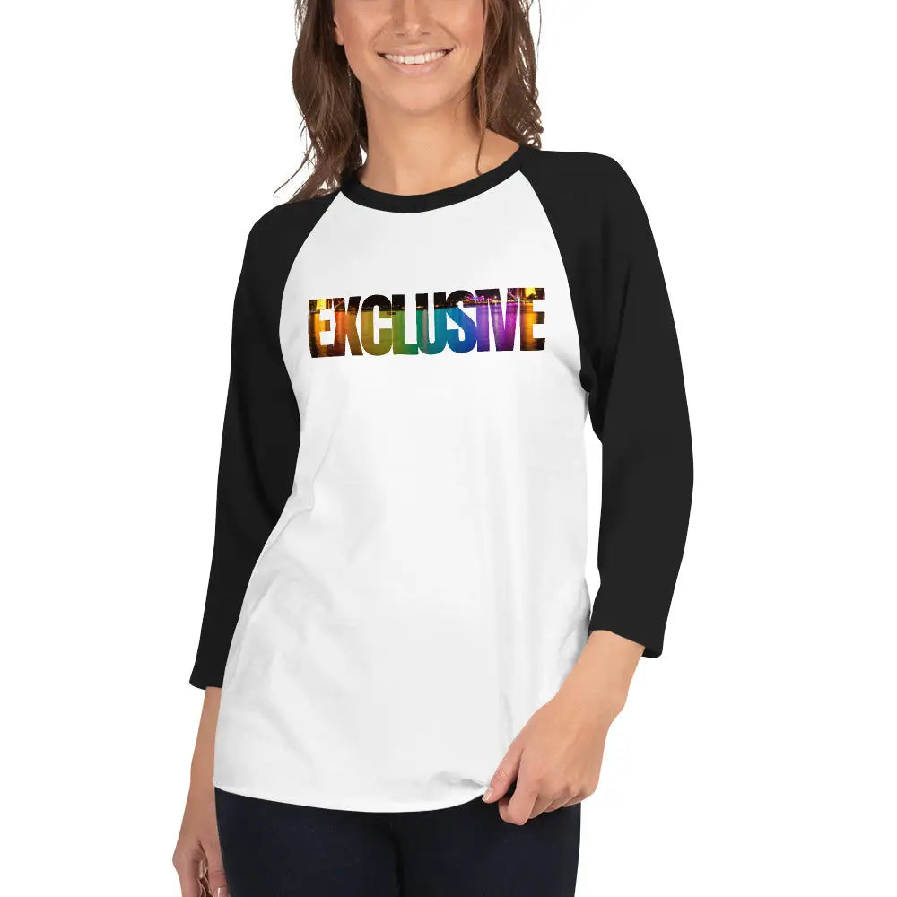 Exclusive 3/4 sleeve raglan shirt - White/Black / XS