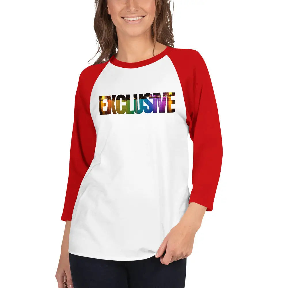 Exclusive 3/4 sleeve raglan shirt - White/Red / XS - T-Shirt