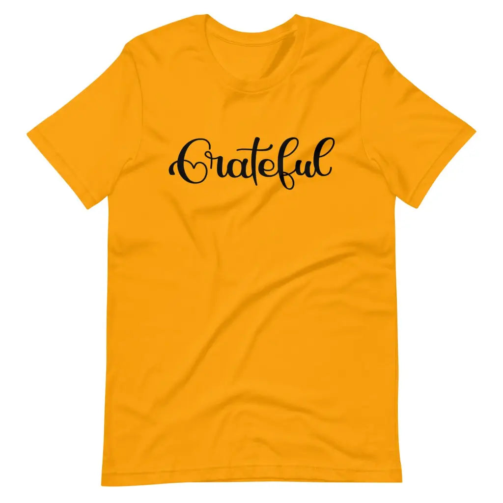 Fall Grateful t-shirt - Gold / S - T-Shirt