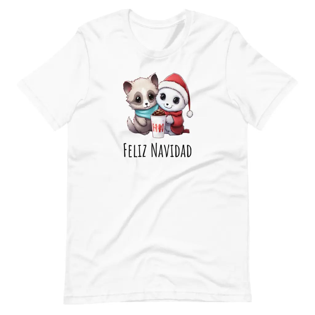 Feliz Navidad Raccoon Christmas Cuddles Unisex t-shirt