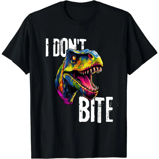 Ferocious T-Rex I Don’t Bite T-Shirt - Black / Men / X-Large