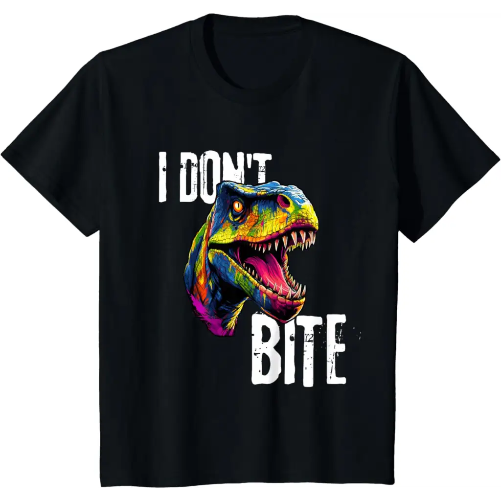 Ferocious T-Rex I Don’t Bite T-Shirt - Black / Youth