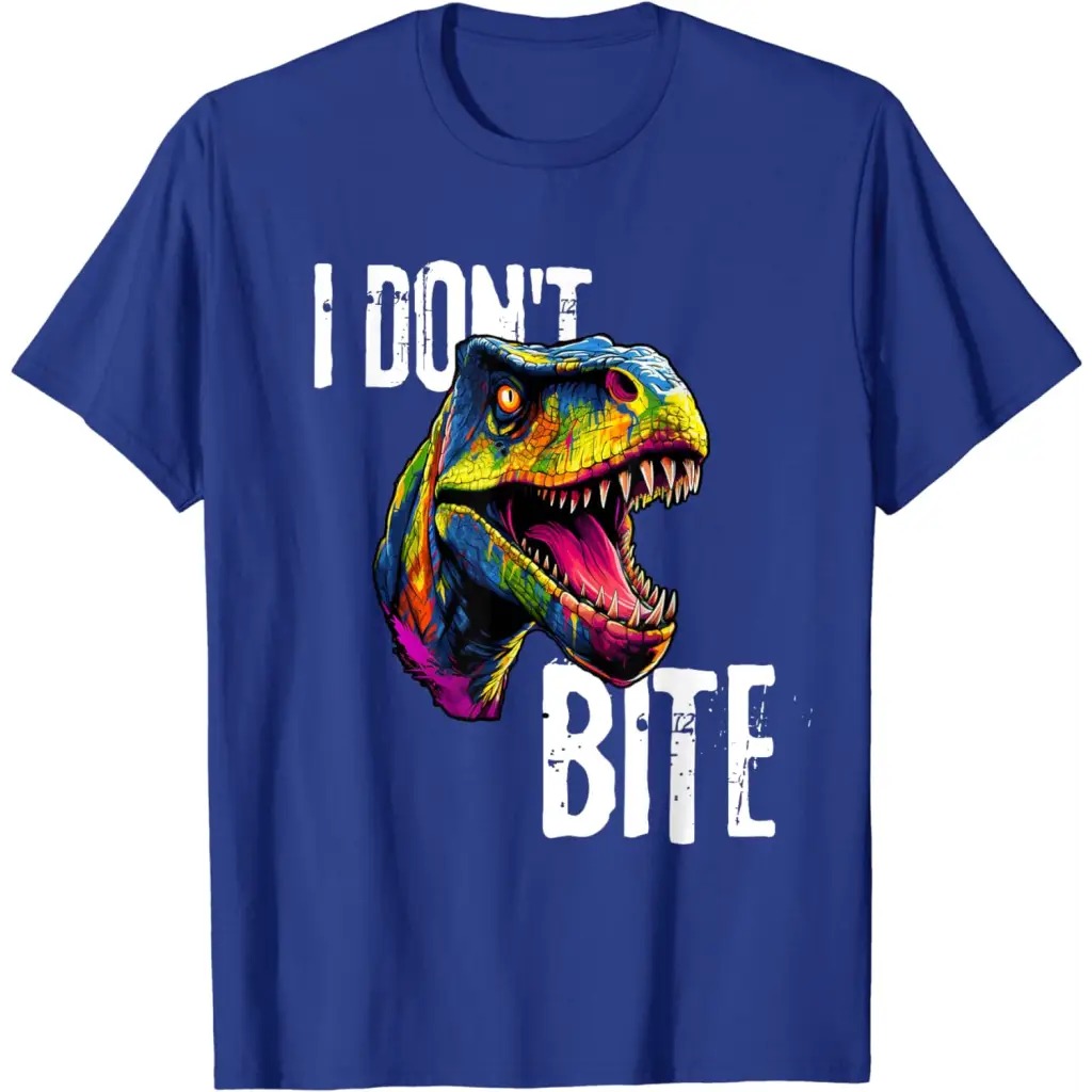 Ferocious T-Rex I Don’t Bite T-Shirt - Royal Blue / Men