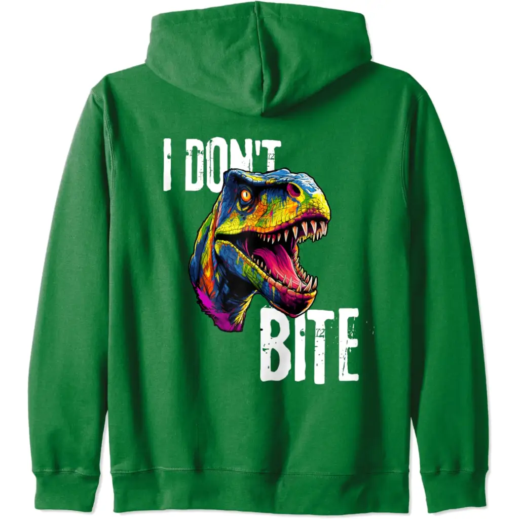 Ferocious T-Rex I Don’t Bite Zip Hoodie - Adult Unisex