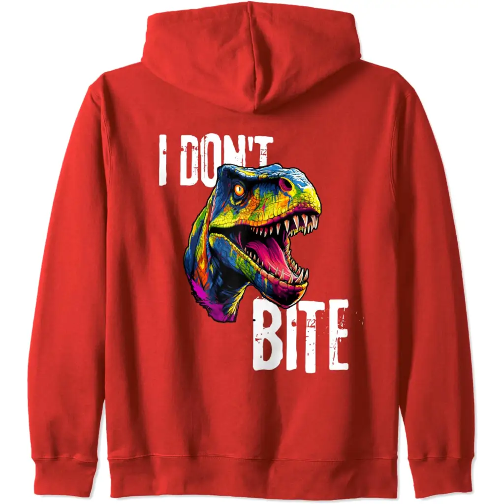 Ferocious T-Rex I Don’t Bite Zip Hoodie - Adult Unisex