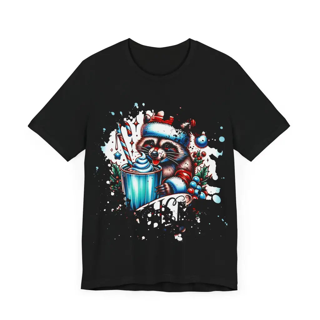 Festive Raccoon Delight - Jersey Short Sleeve Tee - T-Shirt