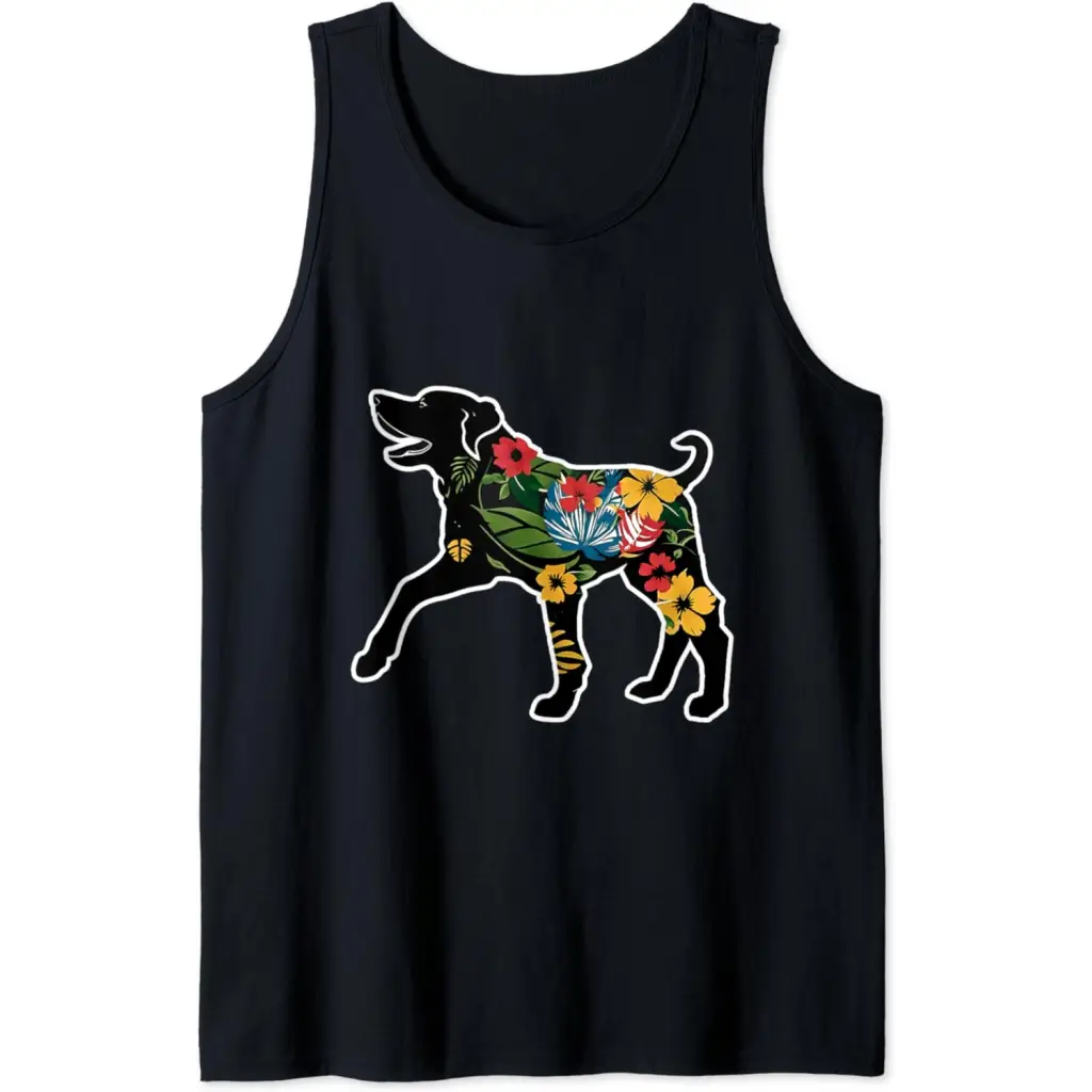 Floral Fur Play: Labrador Charm with Blossom Delight Tank